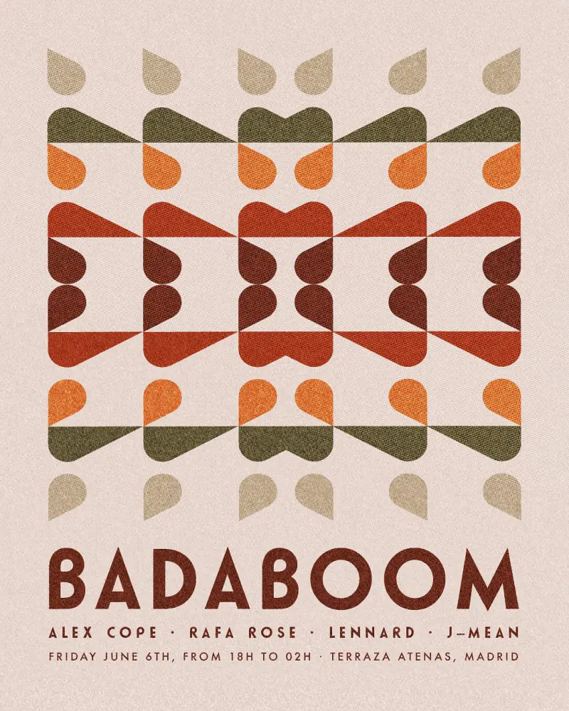 Flyer for Badaboom at Terraza Atenas by CRINI