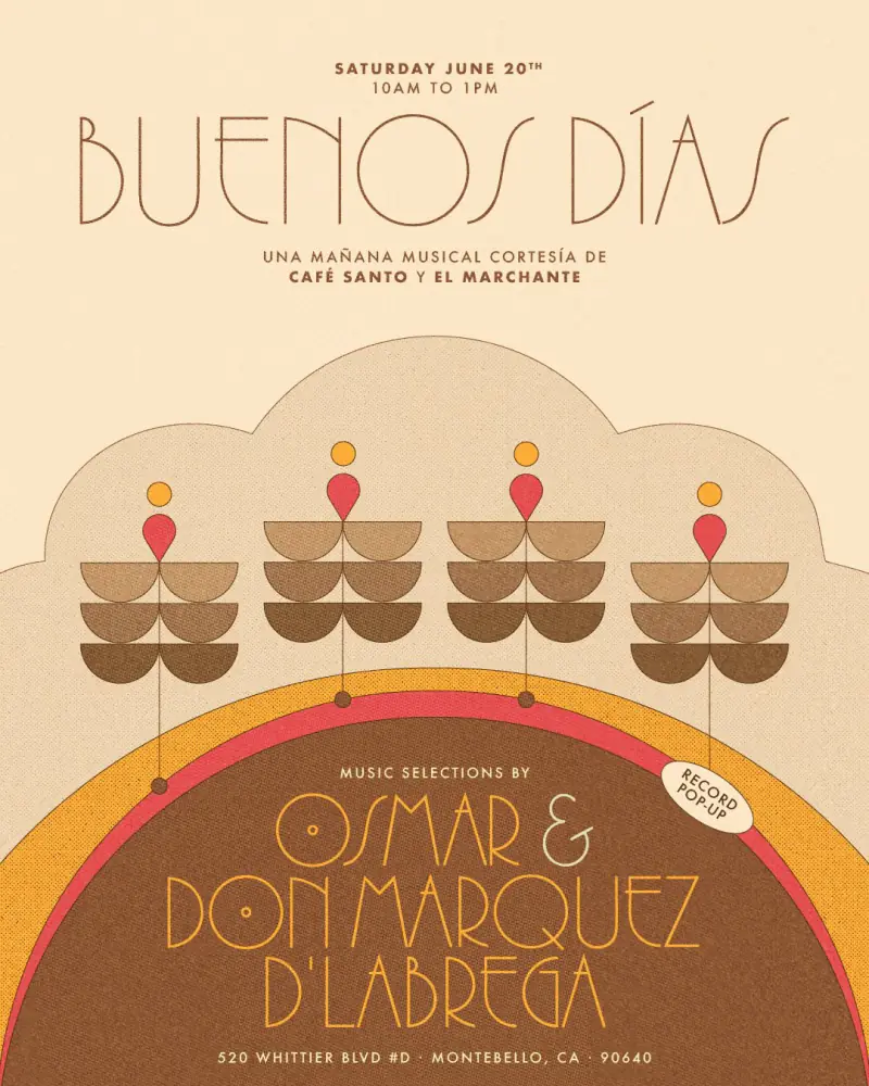 Flyer for Vol. 12 of Buenos Días at Café Santo by CRINI