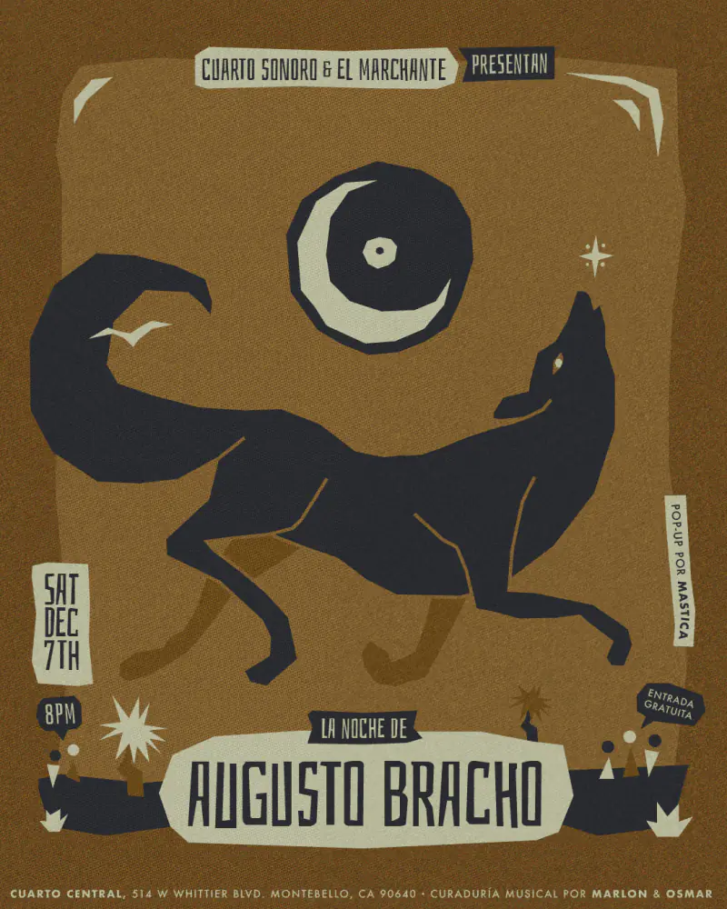 Flyer for La Noche de Augusto Bracho by CRINI
