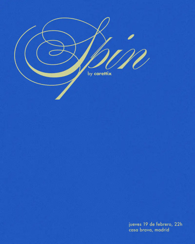 Flyer for SPIN Vol.4 by CRINI, blue version with no construction lines