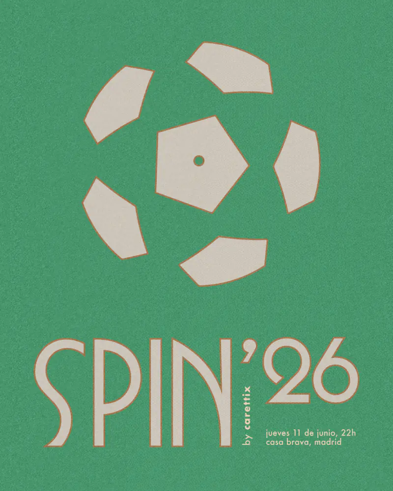 Flyer for SPIN Vol.8 by CRINI, green with cream colourway