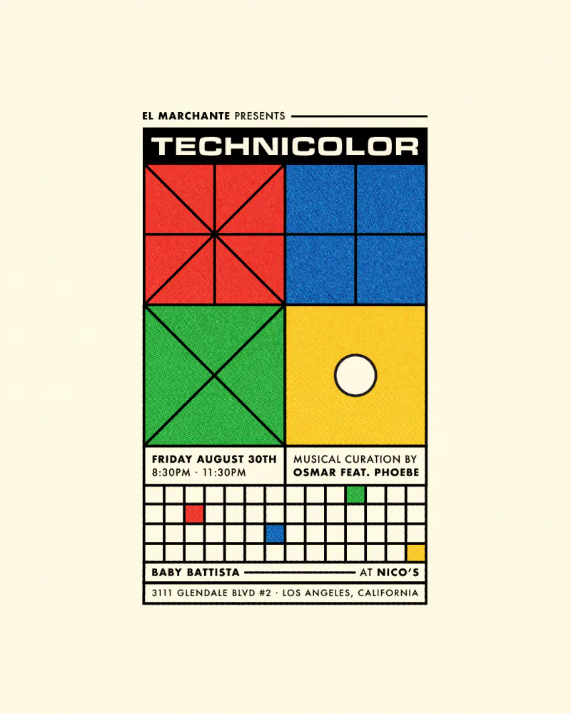 Flyer for Technicolor Vol.1 by CRINI